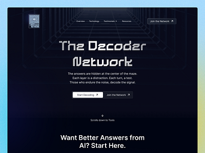 Decoder Network AI Landing Website Design ai apps business dashboard figma landing page nft ui user interface web website