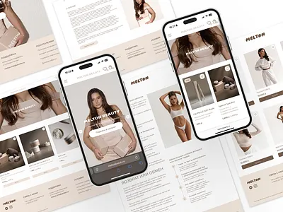 Online store for clothing and beauty brand Melton design figma melton tilda typography ui web веб дизайн