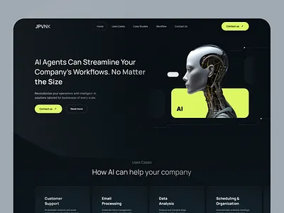 Web design of landing page AI company ai design ui ux web webdesign