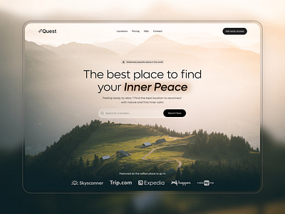 Minimal Travel Hero Design design explore herosection homepage landing landing page landingpage modern ui product design responsivedesign travel travel agency travel hero travel hero design travel landing pahe ui web design webdesign website