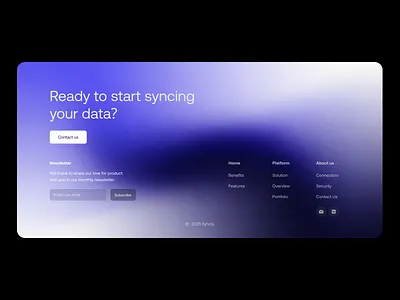 Syncly.io Footer Design design designer figma footer gradient ui uiux web app web design