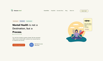 Modern Mental Health Website UI Design – Figma Web Design Concep figma case s