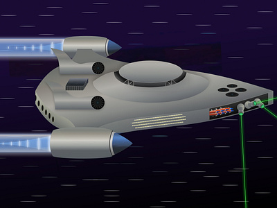 Starship U.S.S. Tenacity graphic design hyperdrive illustration lightspeed space spaceship star trek star wars starship