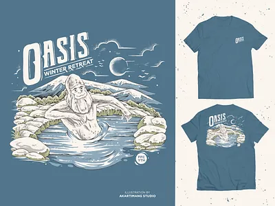 OASIS T-SHIRT DESIGN design digitalillustration handdrawn illustration snow tshirt design vintage vintage design yeti