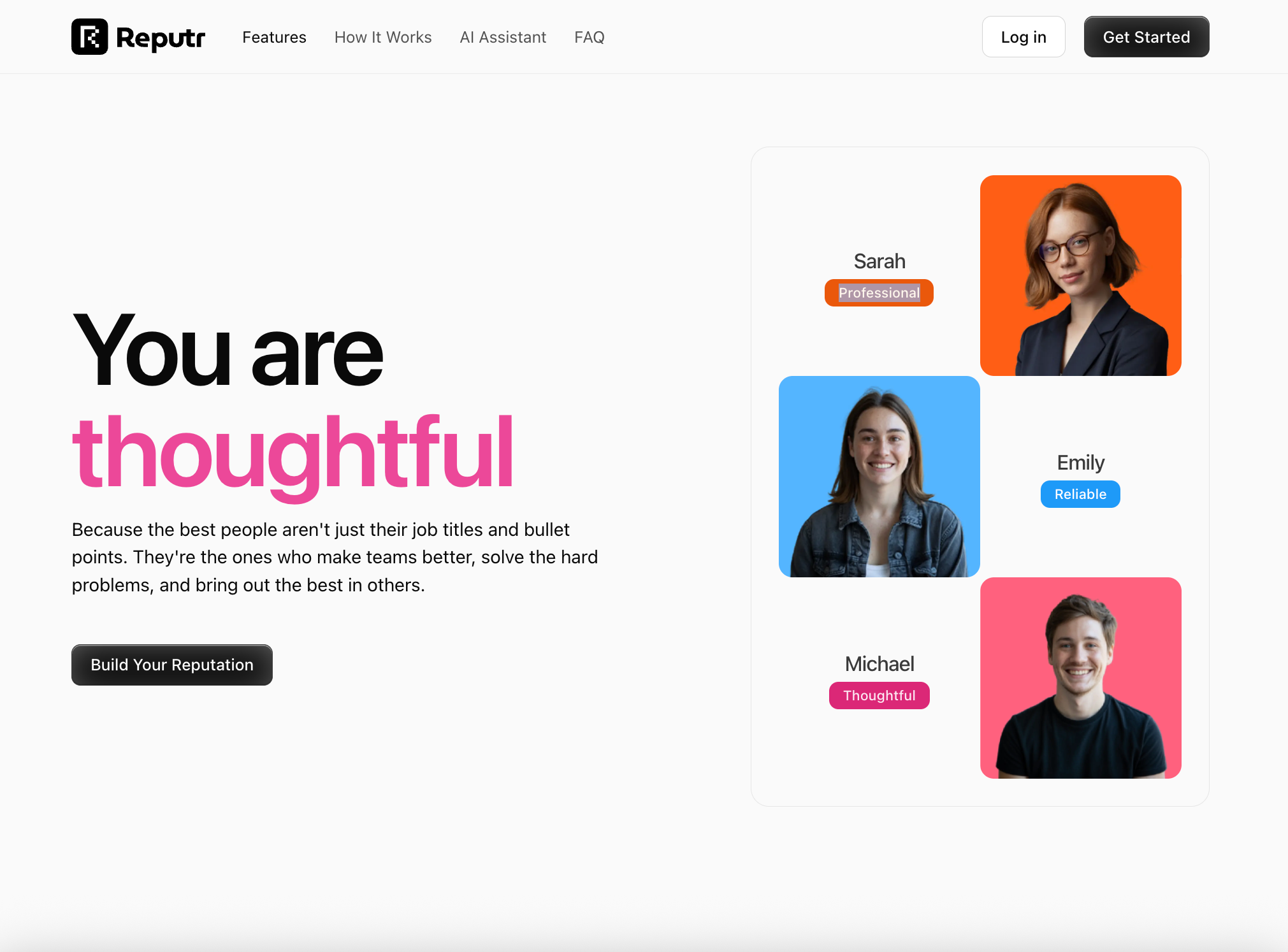 Reputr Landing Page ai landing landingpage ui ux web webdesign website