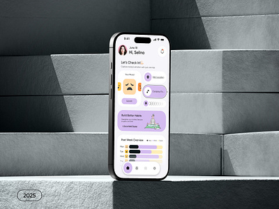 Daily Mood Tracker App dailyreflection dailyui dribbbleshots emotiontracking figma iosdesign lightmodedesign madewithfigma mentalhealthapp moodtracker productdesign selfcareapp ui uidesign uxui
