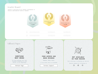 Fallback Pages board box branding cases design error fallback gambling graphic design illustration interface leader logo medals modals pages ui ux web