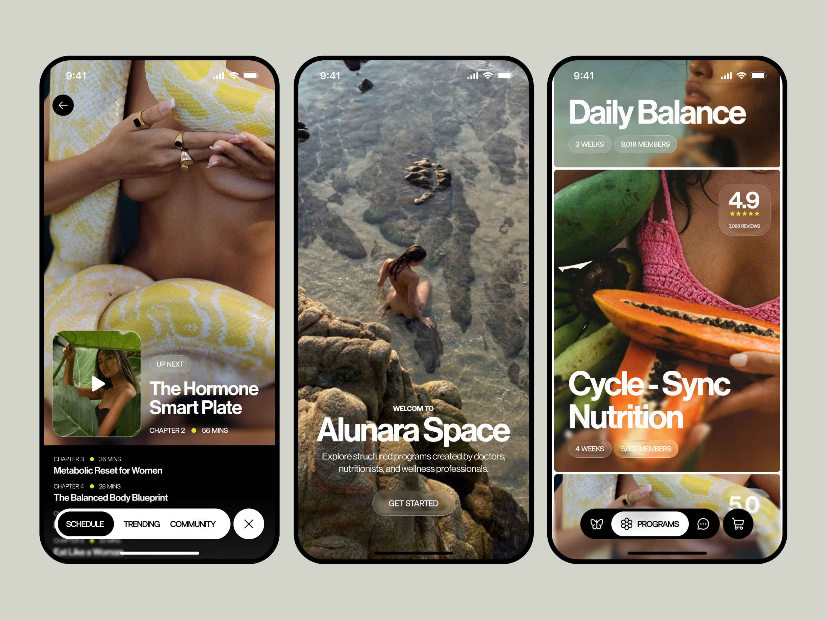 Example of Mobile App UI Concept 3 Screens