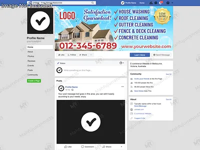 Pressure and Soft Washing Facebook Cover Design pressure washing