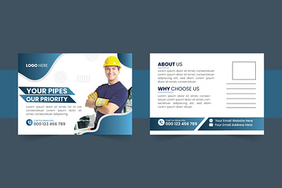 Plumbing Postcard Design design graphic design pirntdesign plumbing portofollio print