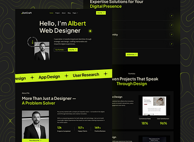 DotCraft - Personal Portfolio Website creative figma design landing page website personal branding website personal website portfolio portfolio landing page portfolio web design portfolio website portfolio website design product design uiux uiuxwebdesign web design website