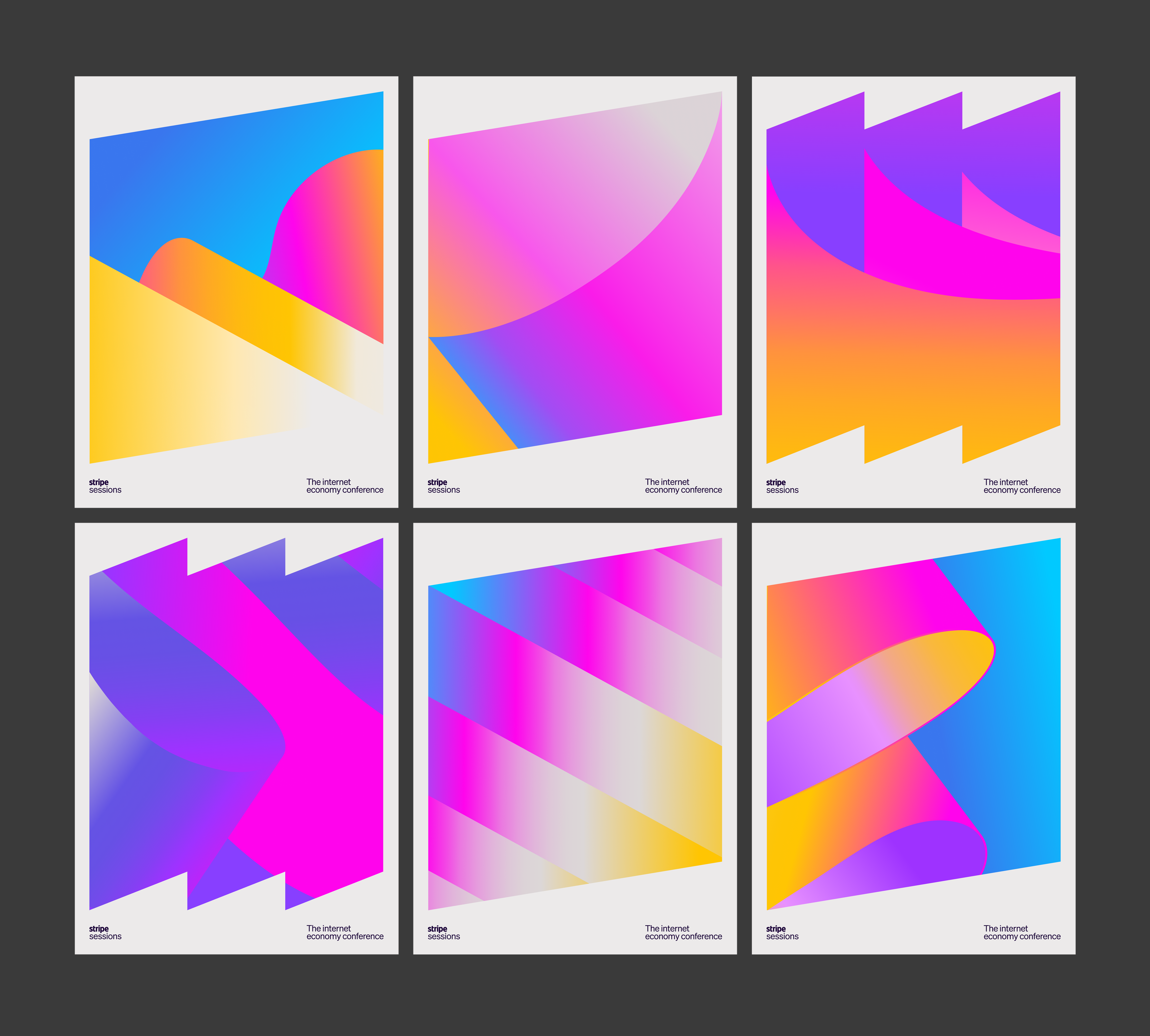Stripe Sessions poster collection branding graphic design logo motion graphics