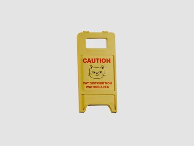 Keep an eye alert animal animation awareness cat caution distribution kitten logistics pet render sign topology warning yellow
