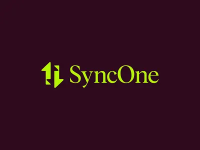 SyncOne logo design 1 arrow branding duality grow icon logo negative space number one premium smart symbol sync syncronisation tech timeless trade trading up