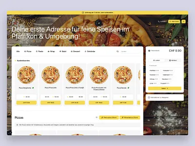 Pizza delivery refinement ecommerce order prototype web