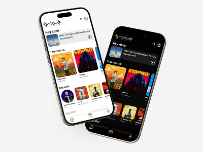 Groove – Music App Landing Page (Daily UI #003) dailyui figma mobileui music