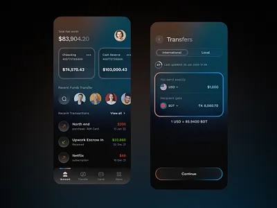 Fintech Wallet App – Smarter Money Management UI/UX Design dark fintech app minimal mobile app ui ui design user interface user interface design ux ux design wallet app