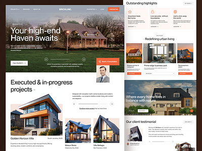 Brickline - Real Estate Landing Page Website architecture broker civil engineering dubai apartment dubai real estate landing page luxury real estate property real estate agency real estate investment website real estate landing page real estate marketplace real estate platform real estate property real estate website real estate website template uiux web design website design website designer
