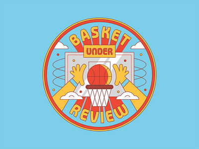 Basket Under Review Logo backboard basket basketball clouds review under