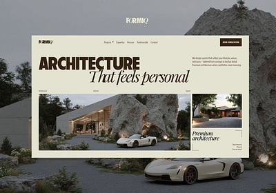 Formiq architecture studio architecture architecturestdio beige branding building creativity design interior minimalism ui uiux webdesign website