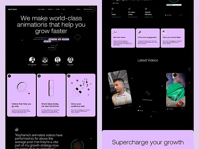 Creative Growth-Focused Branding animated content branding branding studio business website content marketing creative agency digital presence engaging layout growth focused modern interface modular grid performance driven showcase storytelling visuals user focused video platform viral strategy