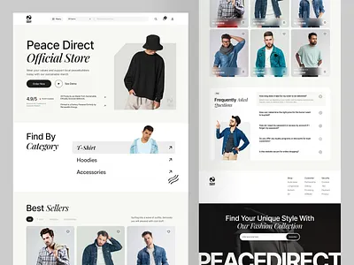 Peace Direct - Fashion Ecommerce Website Design clothing design e commerce ecommerce ecommerce design ecommerce web fashion store landing page landing page design marketplace online store shopify shopify website shopping shopping app shopping cart ui user experience web design