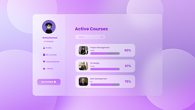 Glassmorphic Courses Dashboard dashboard glassmorphic ui ux