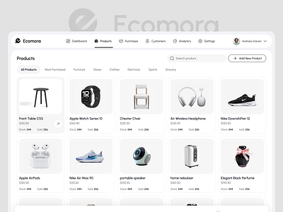 E-Commerce Admin Dashboard Design - Products Page admin admin dashboard admin panel app design dashboard dashboard ui e commerce ecommerce ecommerce dashboard ecommerce website design mordern ui point of sales dashboard pos dashboard product product page ui web application design web ui design