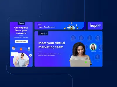 Hopps | Digital Ads banners branding design digital ads graphic design identity people product saas social typography web