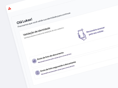 Identity validation – Arbitralis status visual ui design