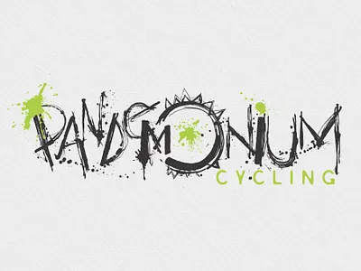 Pandemonium Cycling Logo branding design graphic design hand lettering logo typography