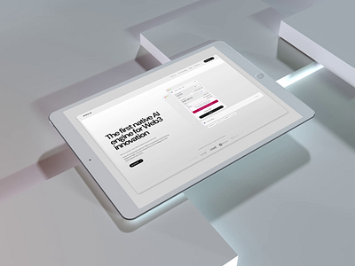 VOXA-AI 3d ai branding crypto glass graphic design hero section illustration landing page light logo money service tablette ui ux web design web3 white