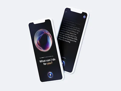 AI Voice Assistant App ai app ai interface dark mode ui futuristic design glowing orb glowing ui minimal app mobile app design mobile ui smart assistant ux design voice assistant