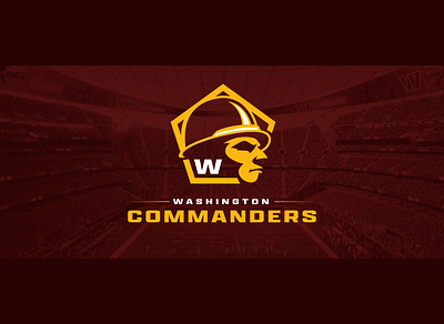 Washington Commanders Logo Concept army burgundy commanders football gold helmet military nfl pentagon redskins soldier w washington