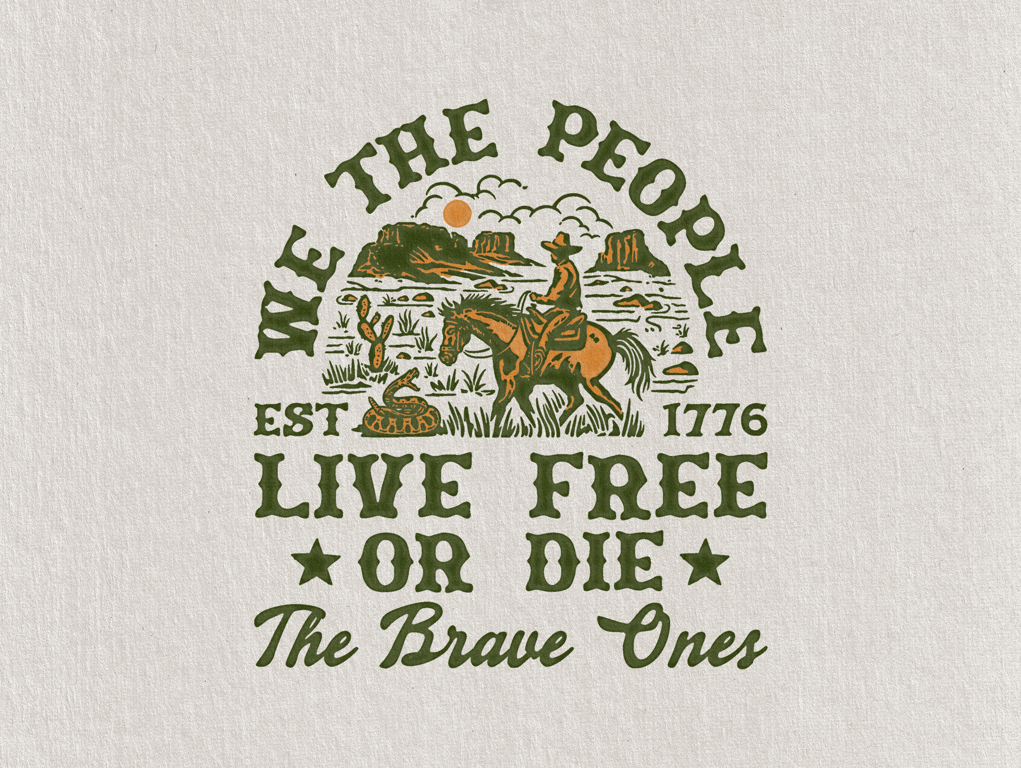 The Brave Ones Illustration arizona brand identity branding cactus cattle brand cowboy cowgirl desert hand drawing illustration midwest ranch rodeo texture vintage vintage designer vintage illustration western western clothing wildwest