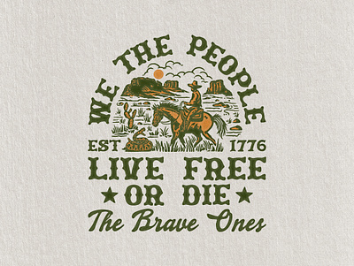 The Brave Ones Illustration arizona brand identity branding cactus cattle brand cowboy cowgirl desert hand drawing illustration midwest ranch rodeo texture vintage vintage designer vintage illustration western western clothing wildwest