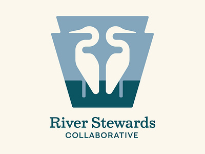 River Stewards Logo Concept 02 bird brand branding conservation heron icon logo nature outdoors river stream symbol