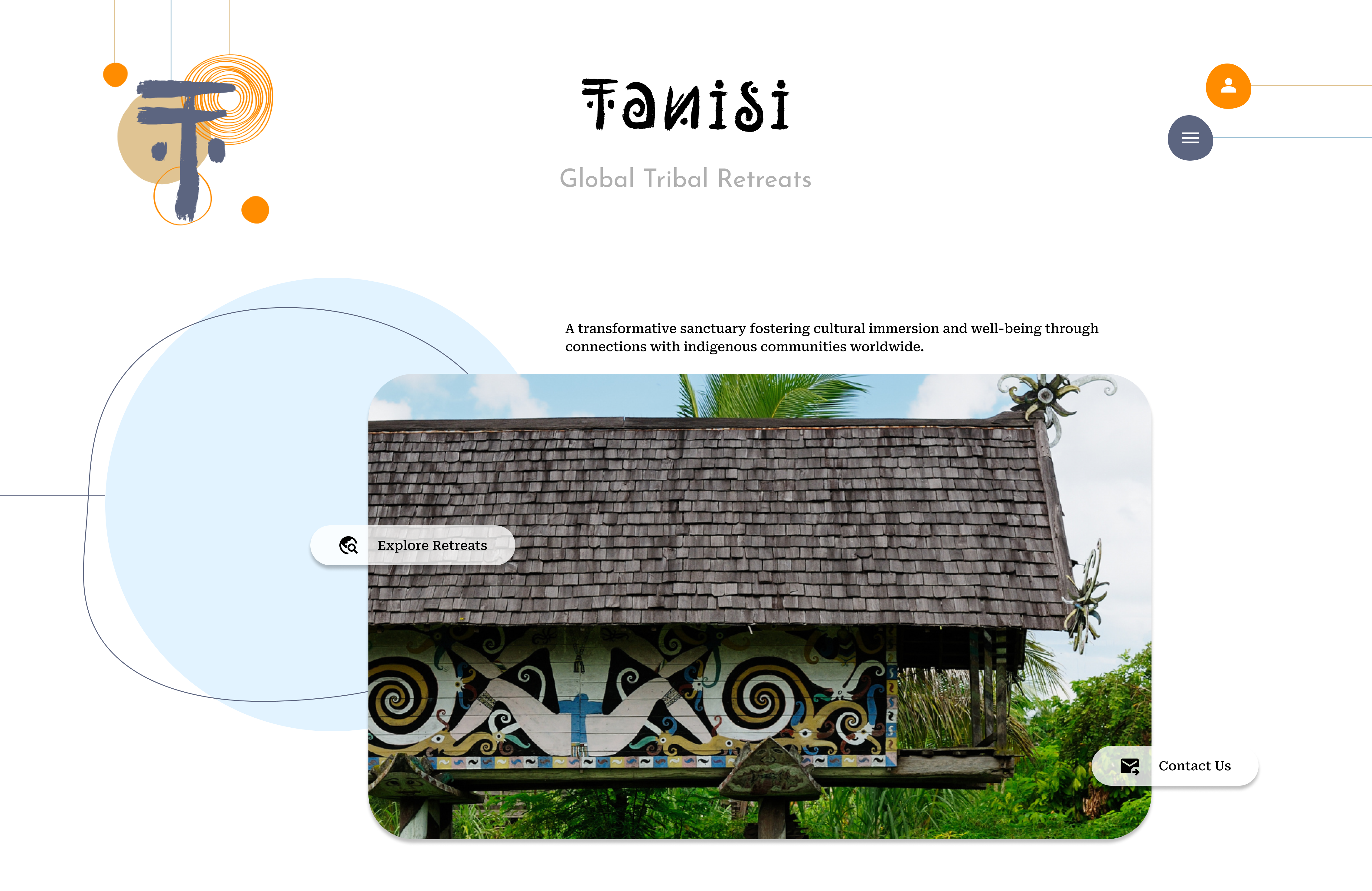 Tanisi - Global Tribal Retreats branding calmui culturaltravel design figma homepagedesign minimalui retreat tourism travel tribalretreat ui uidesign uxdesign uxperiment