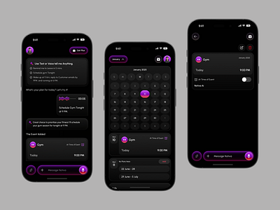 Notiva – AI Mobile App UI Design ai ai app ai app design ai app uiux ai assistant ai assistant app ai chat ai mobile app app app design mobile app notiva reminder app voice app ui voice assistant ui