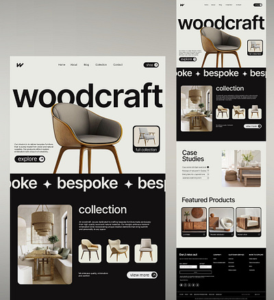Woodcraft - Landing Page design ecommerce figma framer landing page uiux design web