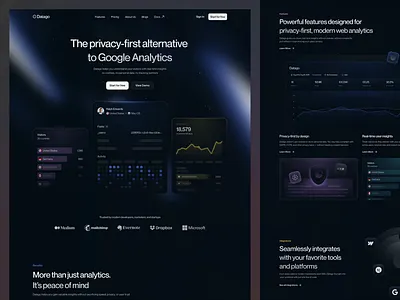 Datago - Analytics Landing Page ai analytics animation artificial intelligence card layout clean data visualization design digital login login page modern motion graphics saas sign up page technology ui ux web analytics website