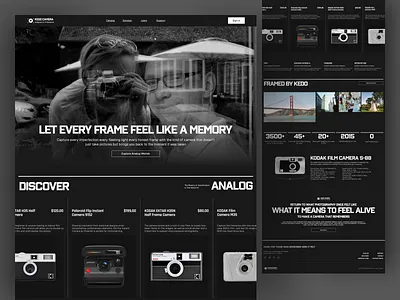 Kedo - Landing Page analog website bold brand design camera website clean ecommerce ecommerce web hero page landing page layout logo modern ui online shop online store product page shopping web design