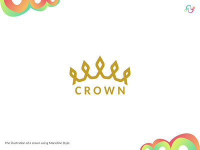 Crown Logo brand design crown gold golden king kingdom line logo design logo designer logo for sale logo idea logo inspiration logomark logotype monoline queen royal throne zzoe iggi