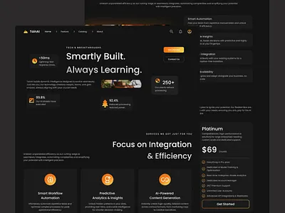 SaaS Product Showcase Landing Page Design b2b business dark dashboard design futuristic landing page management product design sales software ui ux web web app web design webdesign website