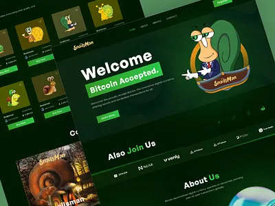 Bitcoin Landing Page bitcoin meme coin snailsman