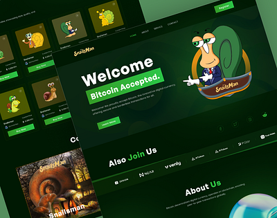 Bitcoin Landing Page bitcoin meme coin snailsman