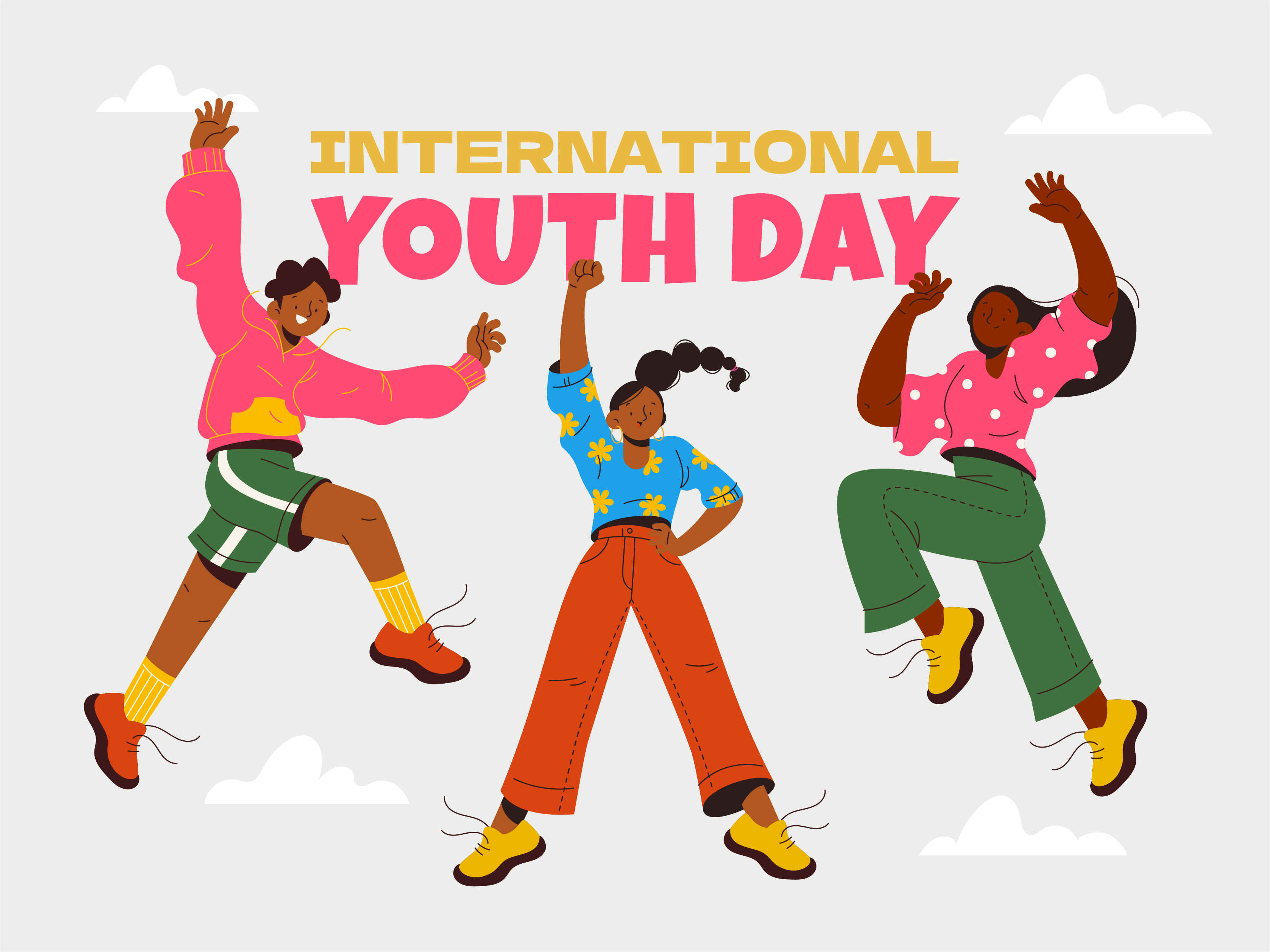 International Youth Day design flat flat illustration graphic design illustration vector vector illustration