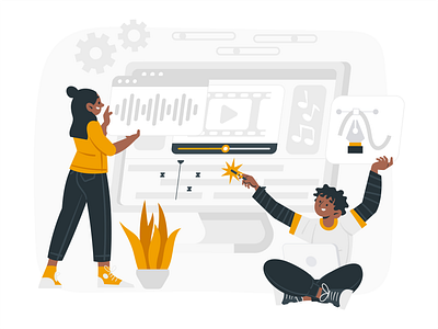 Video Editing Creative Process creative design editing flat flat illustration graphic design illustration magic process vector vector illustration video