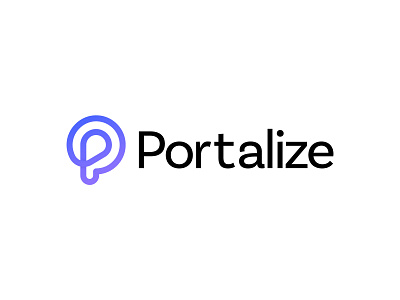 Portalize Logo Design brand identity branding design gradient logo graphic design icon identity letter logo letter mark logo logo designer logo mark logodesign logos p icon p logo p mark typography vector