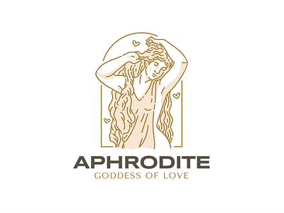 Aphrodite Goddess Logo aphrodite branding design flat flat illustration goddess graphic design greek illustration label logo mythology vector vector illustration